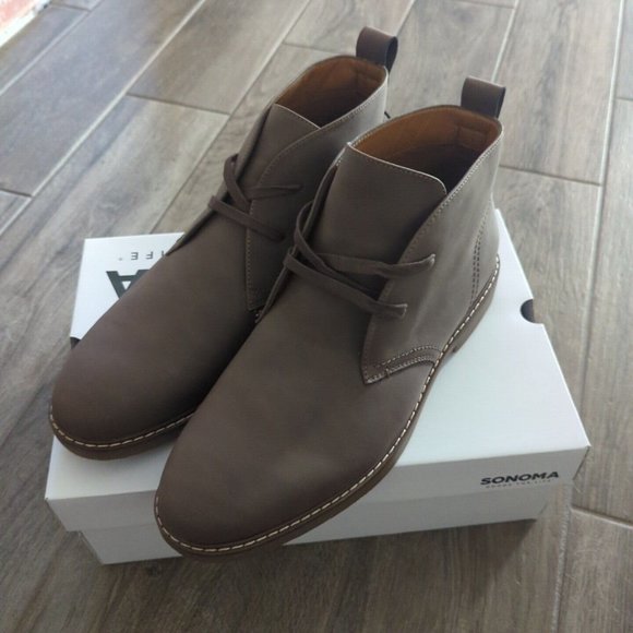 Sonoma Goods For Life Brown Chukka Lace Up Leather Brown Boots Men\'s Size 13 main image 8